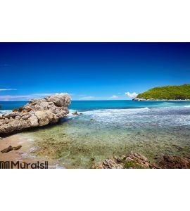 Caribbean beach and tropical sea Wall Mural