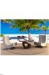 Deck chairs under umrellas and palm trees Wall Mural Wall Tapestry tapestries