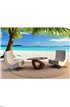 Green tree on white sand beach Wall Mural Wall Tapestry tapestries